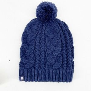 Mountain Hardwear Womens Blue Knit Beanie Lightweight Round Winter Hat One Size